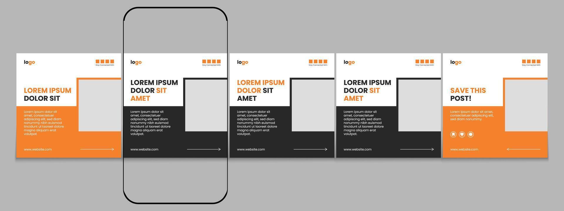 Editable carousel post, creative social media carousel template, modern and editable business carousel template design vector