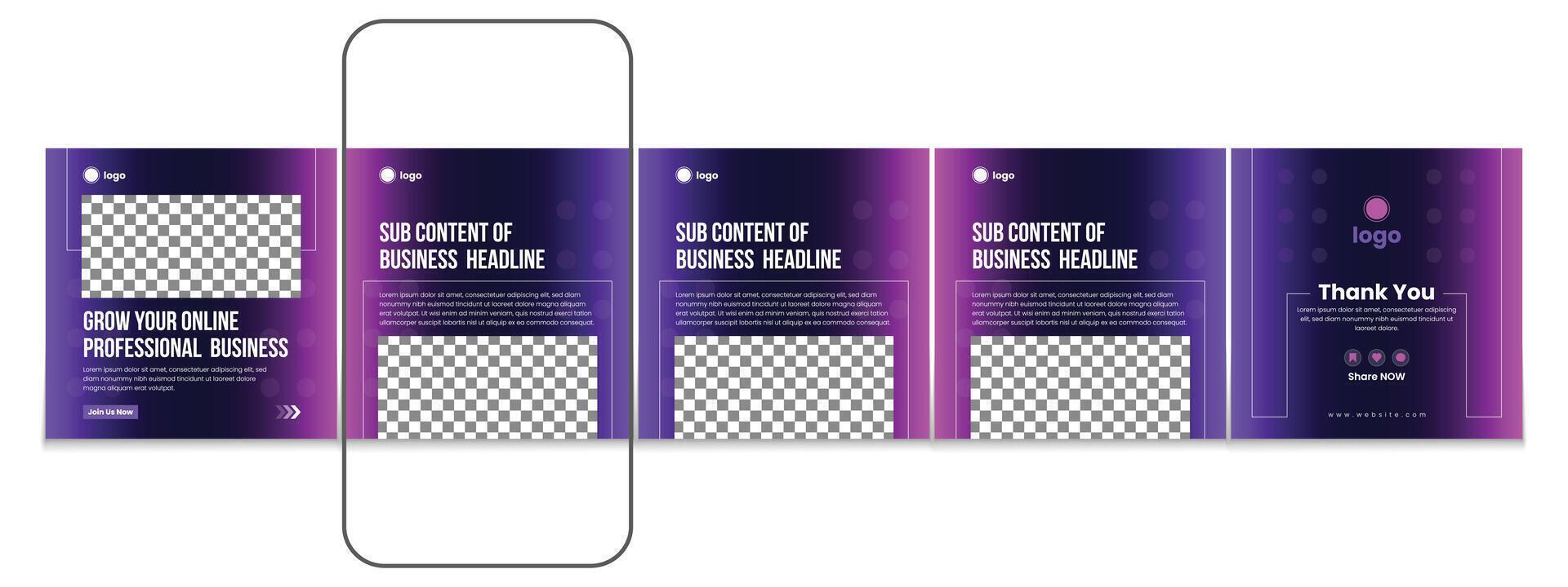 Editable carousel post, creative social media carousel template, modern and editable business carousel template design vector