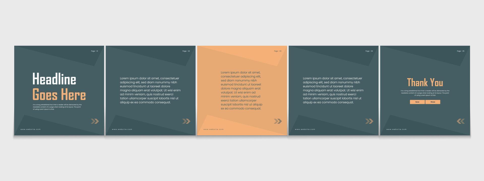 Editable carousel post, creative social media carousel template, modern and editable business carousel template design vector