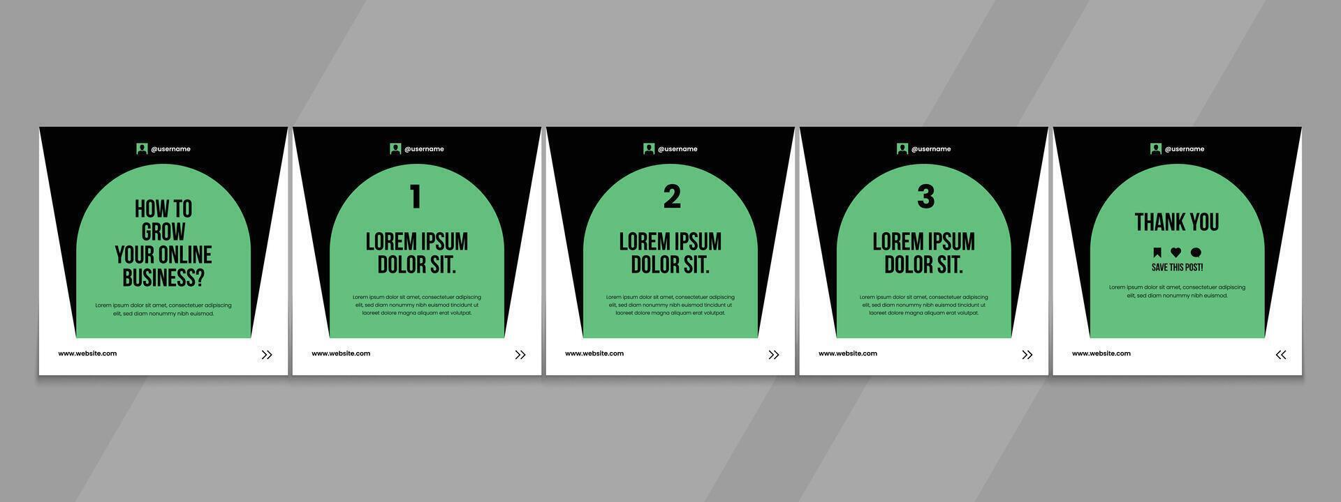 Editable carousel post, creative social media carousel template, modern and editable business carousel template design vector