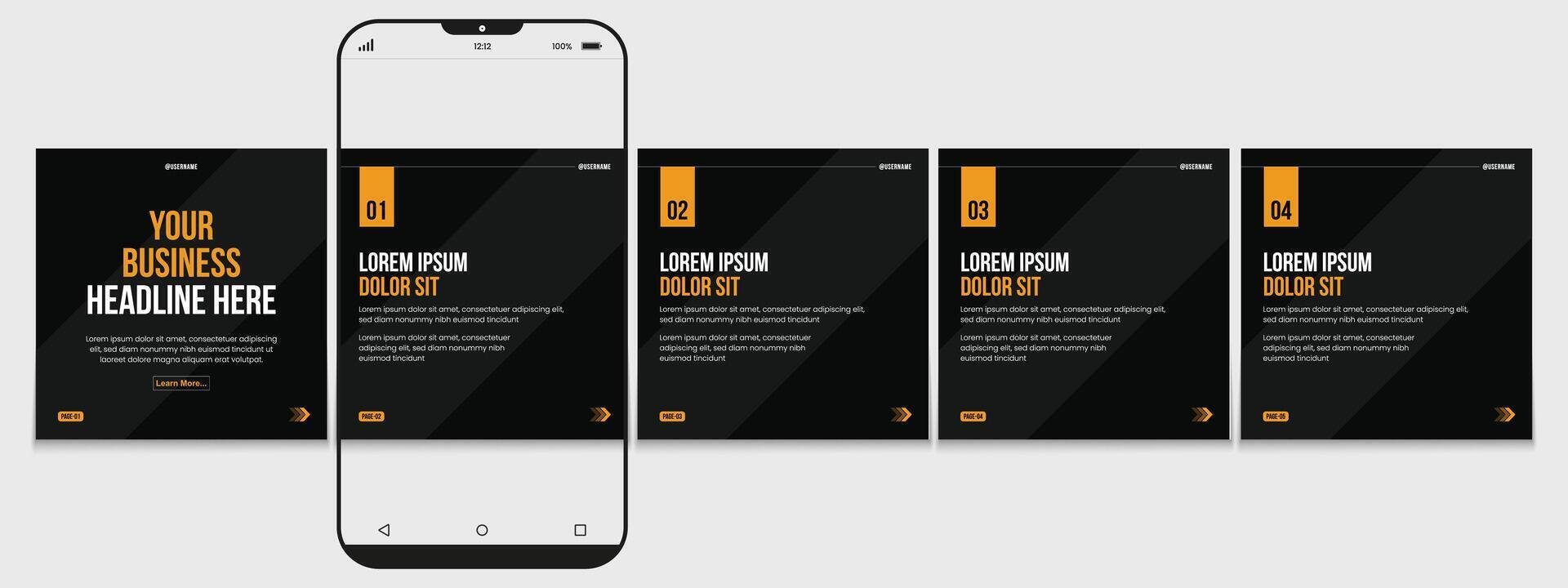 Editable carousel post, creative social media carousel template, modern and editable business carousel template design vector