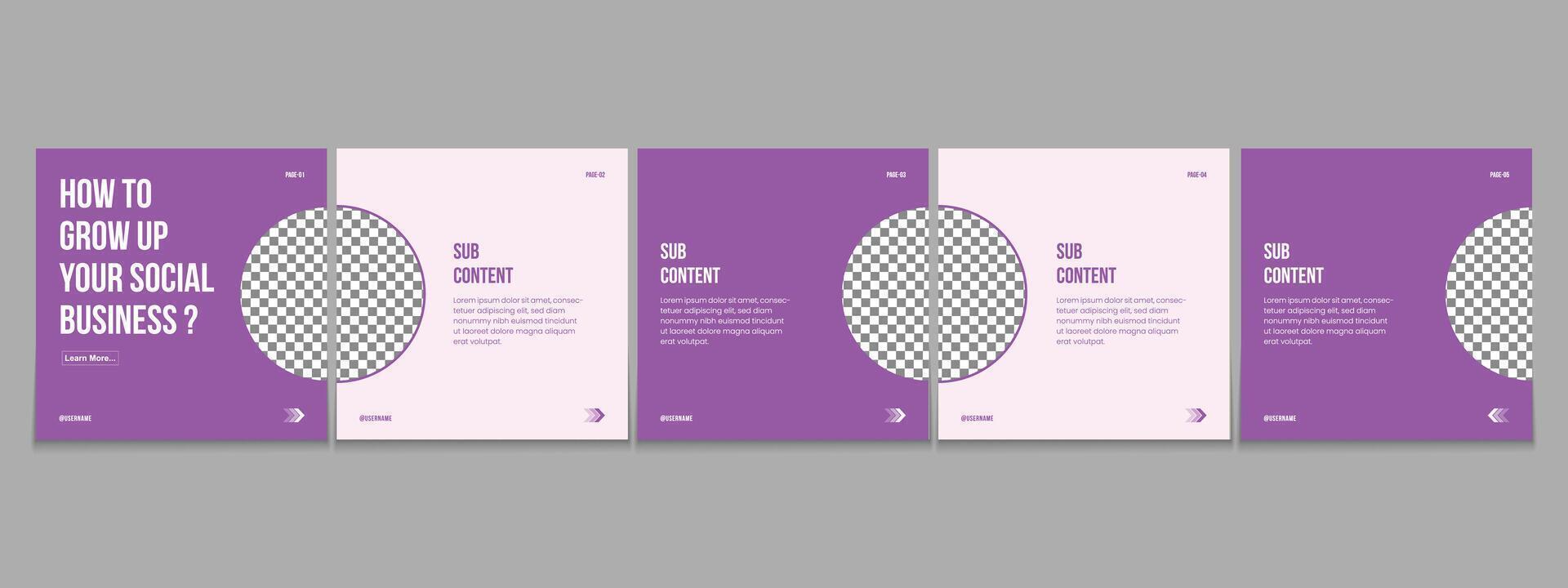 Editable carousel post, creative social media carousel template, modern and editable business carousel template design vector