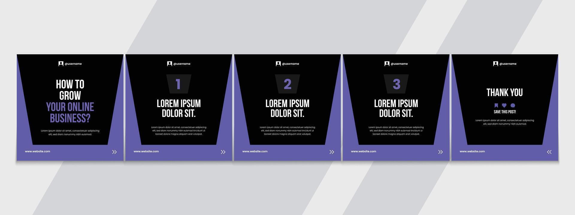 Editable carousel post, creative social media carousel template, modern and editable business carousel template design vector