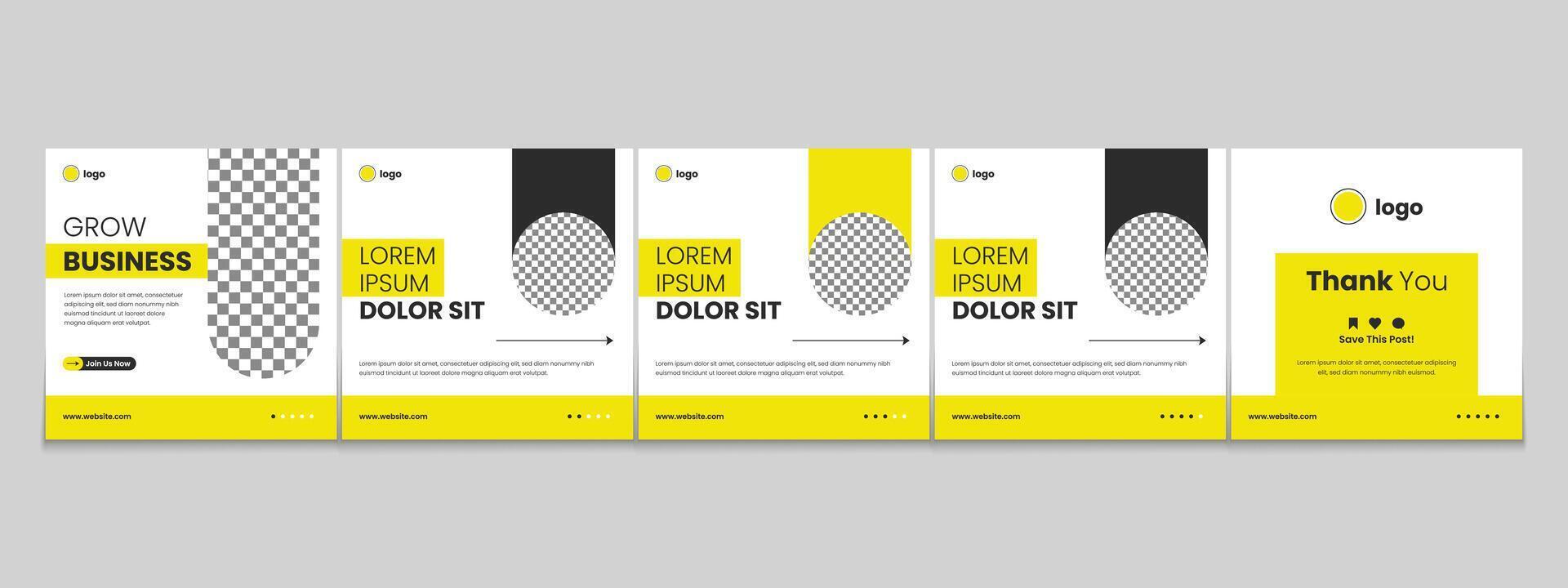 Editable carousel post, creative social media carousel template, modern and editable business carousel template design vector