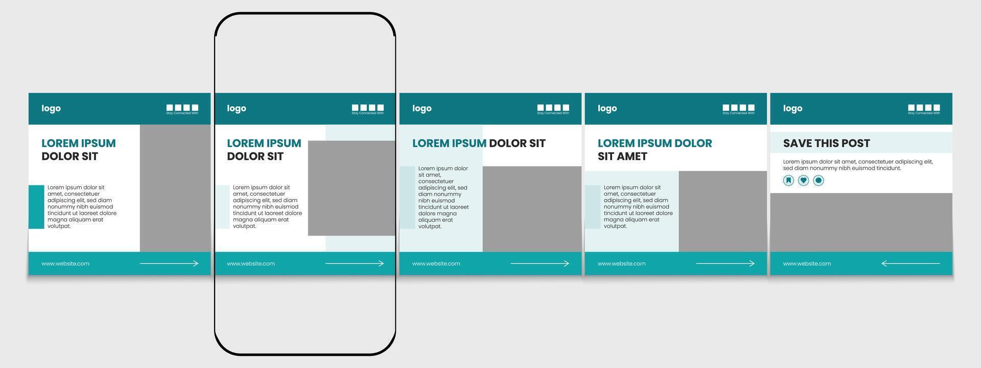 Editable carousel post, creative social media carousel template, modern and editable business carousel template design vector