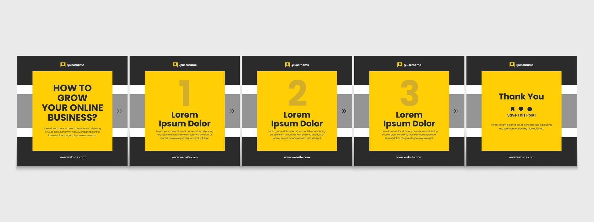 Editable carousel post, creative social media carousel template, modern and editable business carousel template design vector