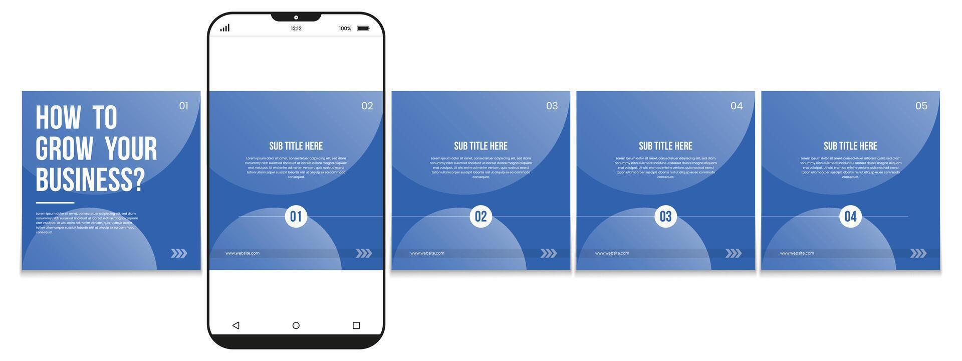 Editable carousel post, creative social media carousel template, modern and editable business carousel template design vector