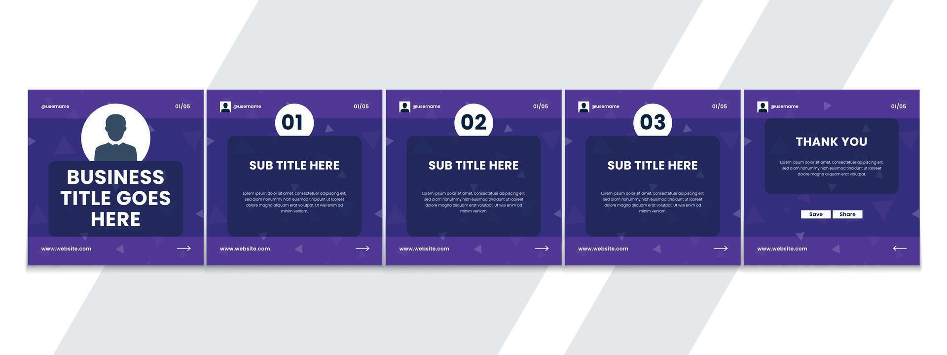 Editable carousel post, creative social media carousel template, modern and editable business carousel template design vector