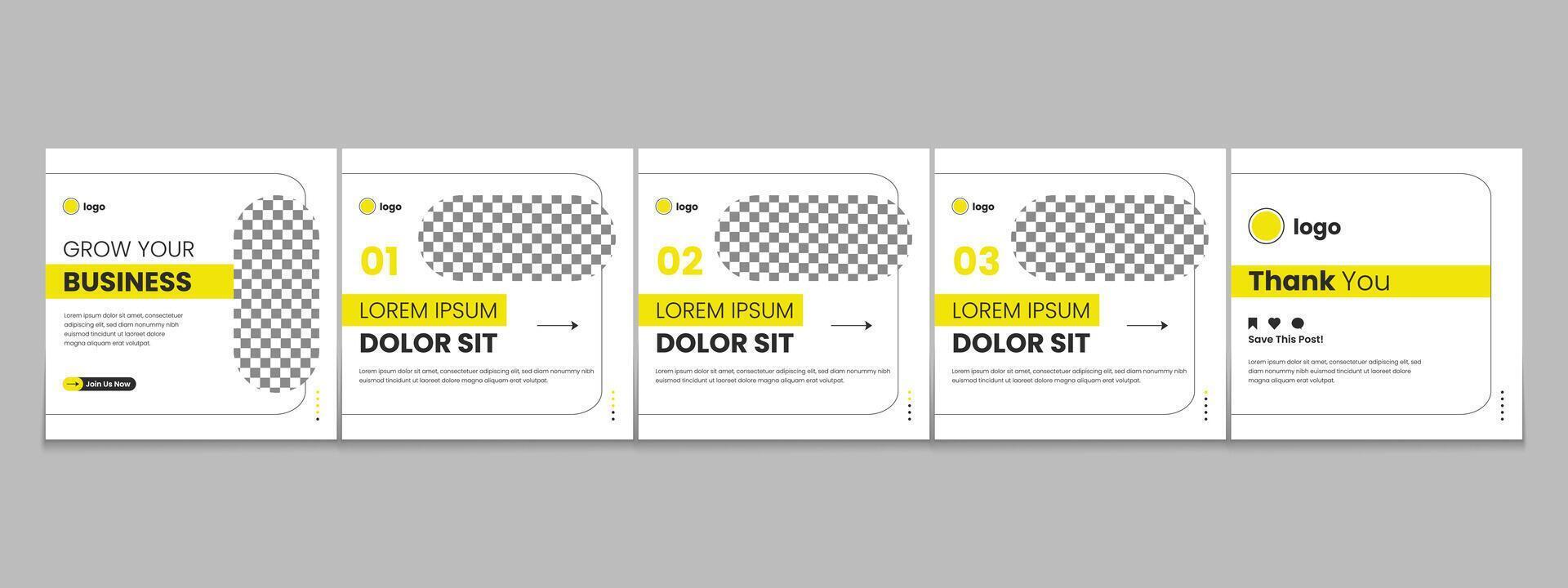 Editable carousel post, creative social media carousel template, modern and editable business carousel template design vector