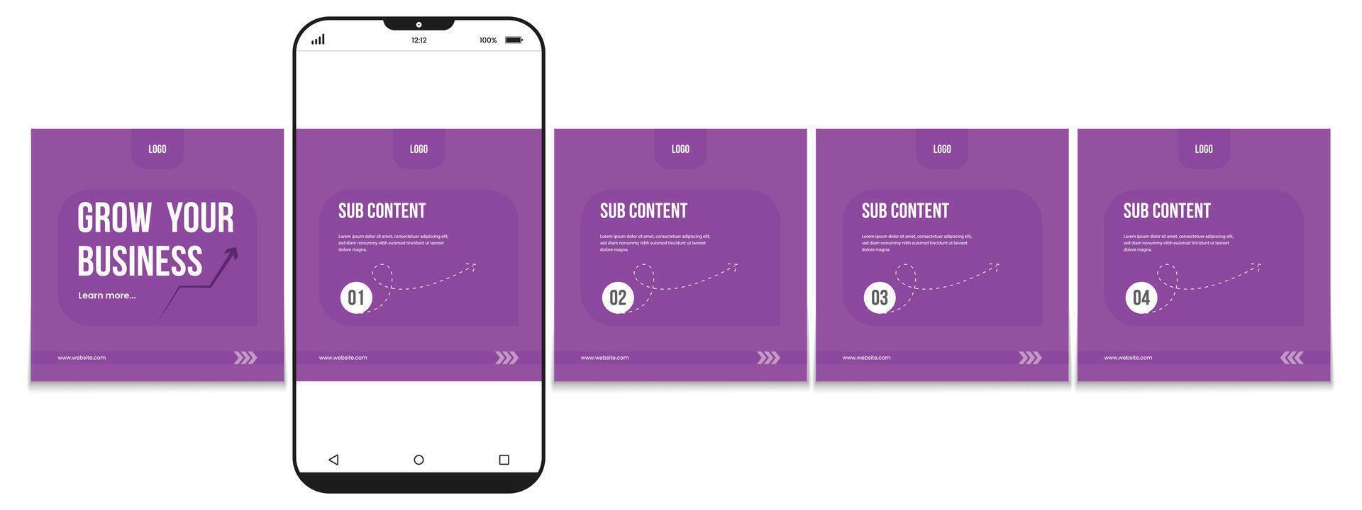 Editable carousel post, creative social media carousel template, modern and editable business carousel template design vector