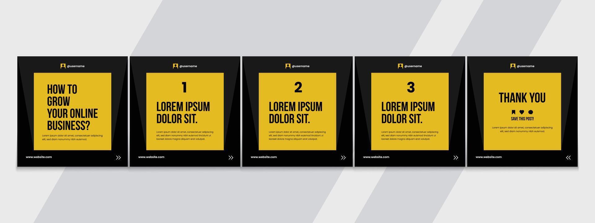 Editable carousel post, creative social media carousel template, modern and editable business carousel template design vector