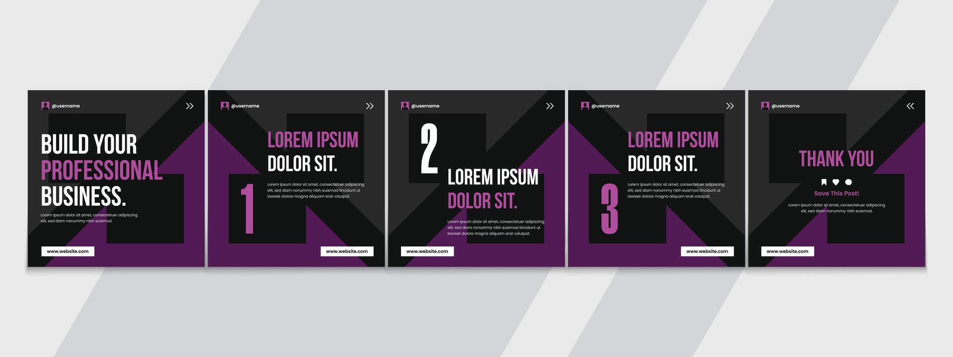 Editable carousel post, creative social media carousel template, modern and editable business carousel template design vector