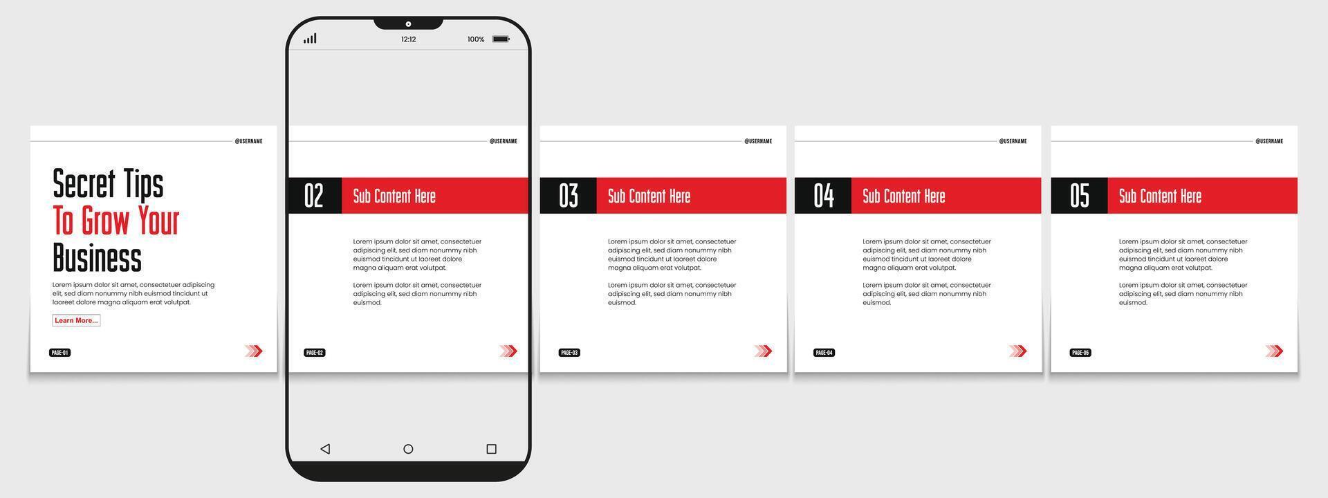 Editable carousel post, creative social media carousel template, modern and editable business carousel template design vector