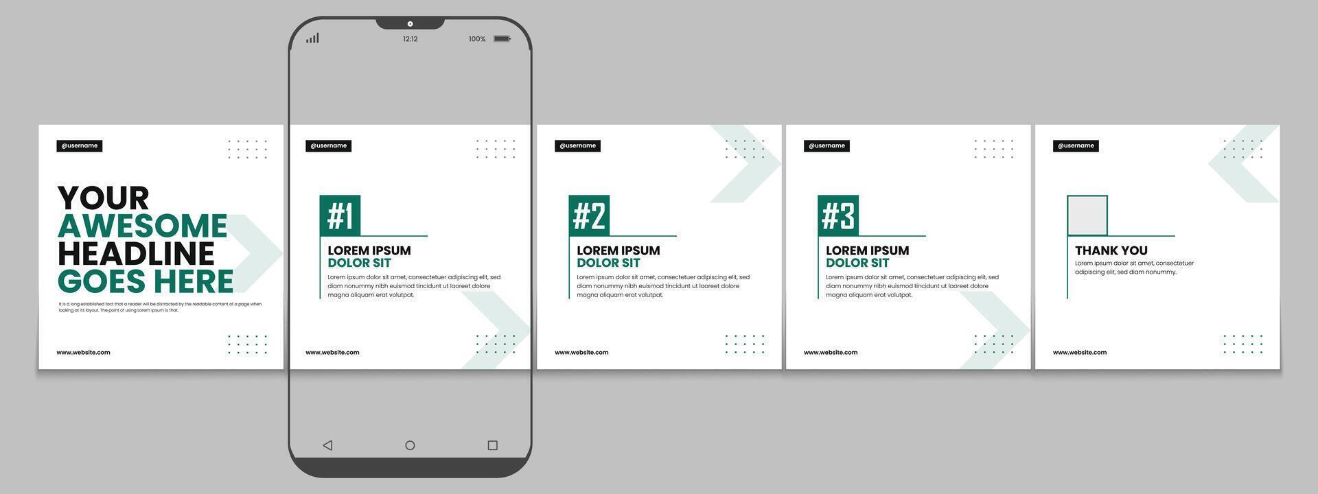 Editable carousel post, creative social media carousel template, modern and editable business carousel template design vector