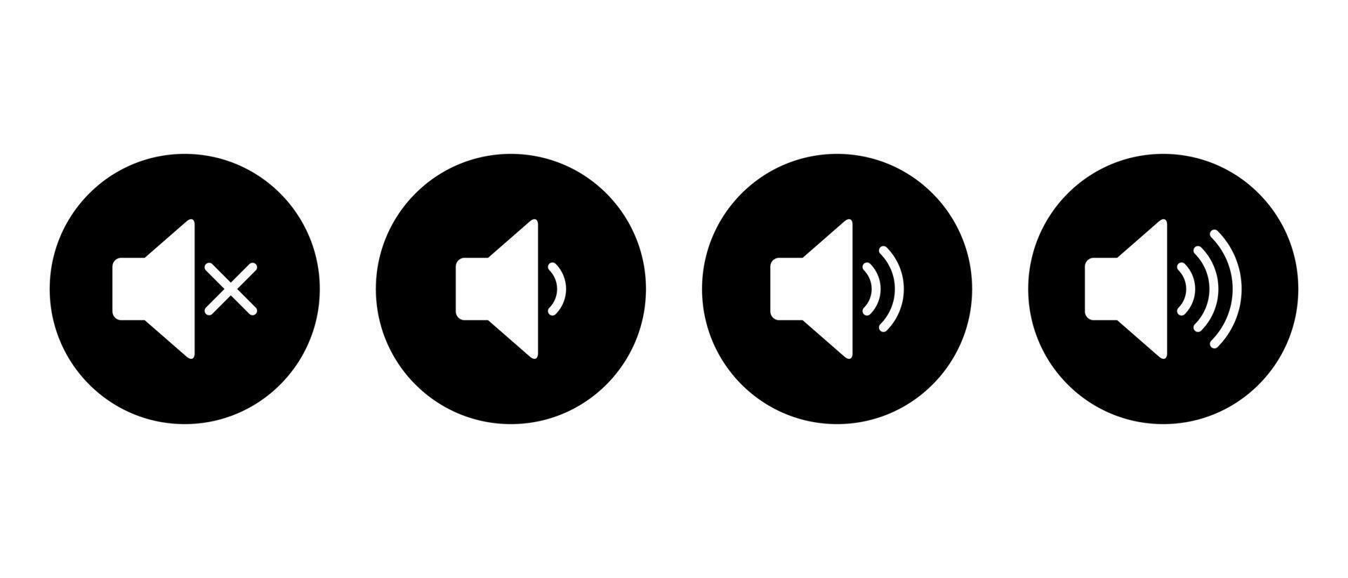 Speaker volume icon set. Sound level button vector