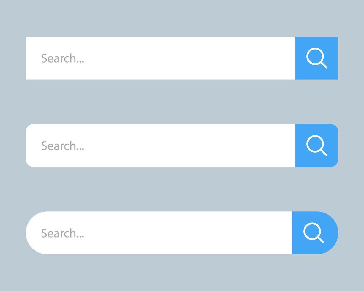 Search bar icon set in flat design. Browsing concept vector