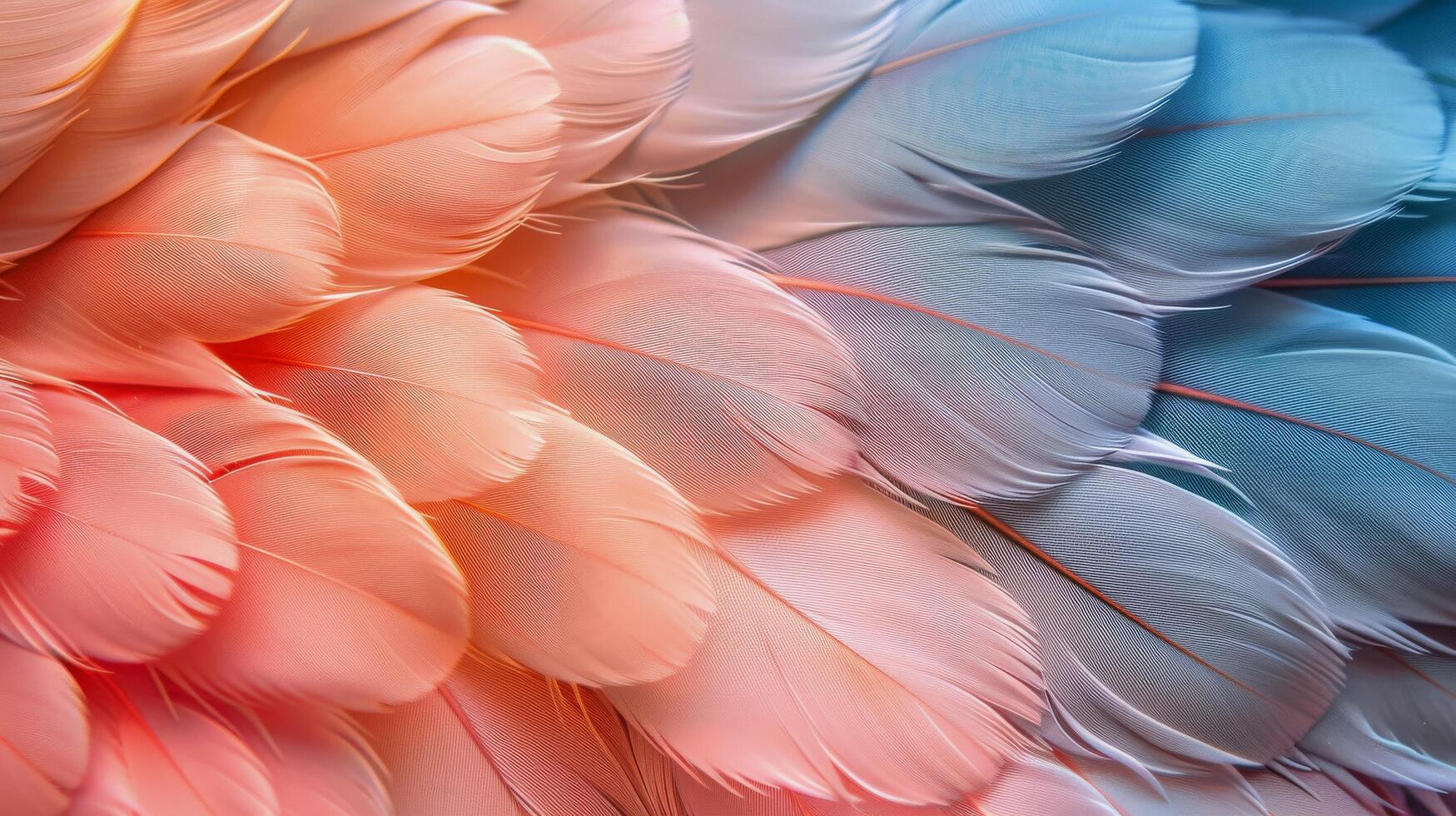 Vibrant Close-Up of Exotic Bird Feathers photo