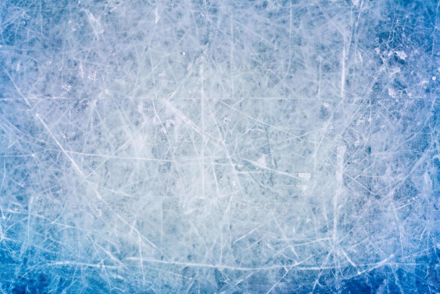 Icy Rink Texture, Background with Skating and Hockey Marks photo