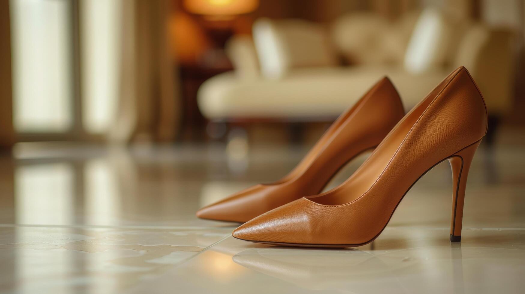 High Heeled Shoes Resting on Floor photo
