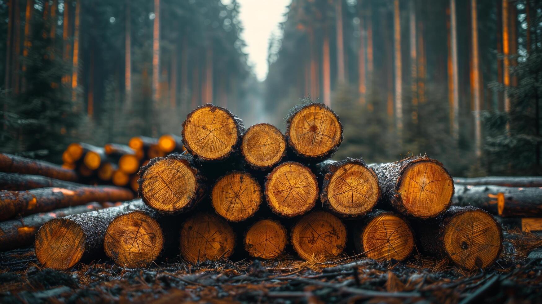 Stack of Cut Logs photo
