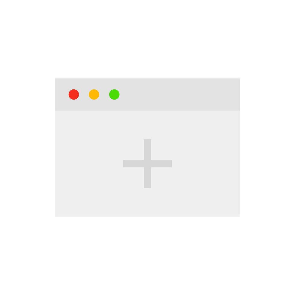 Add new tab icon in flat style design for website, app, ui, isolated on white background. vector