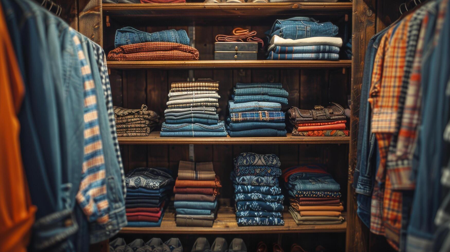Closet Filled With Clothes and Shirts photo