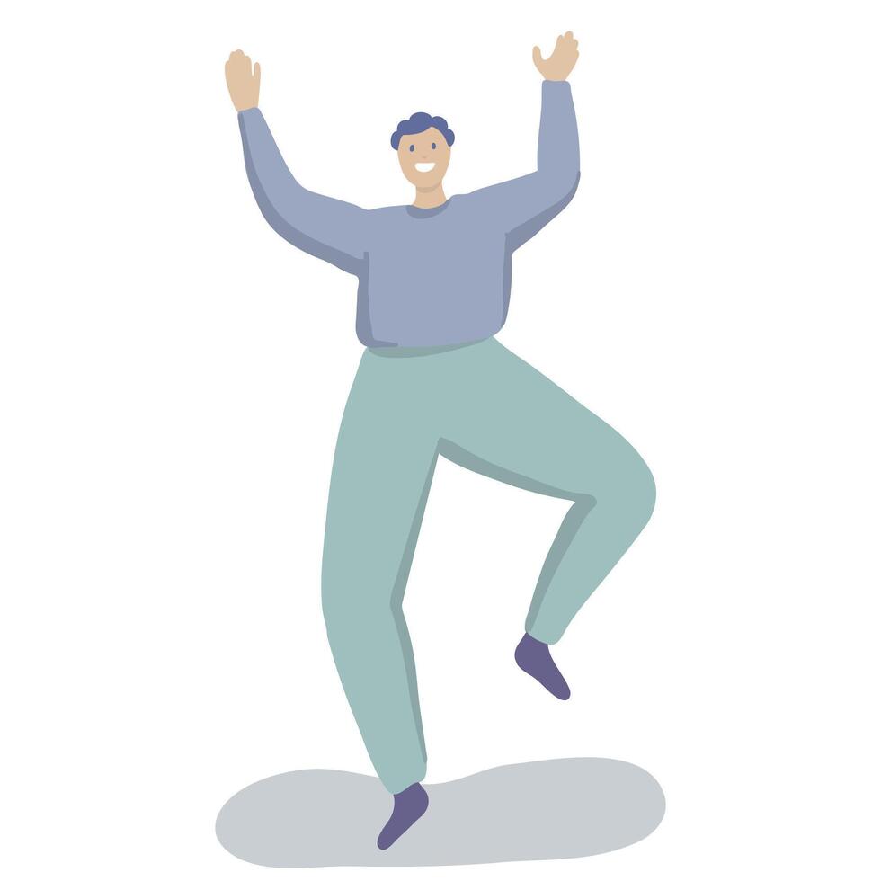 Flat happy people dancing and enjoying life. illustration vector