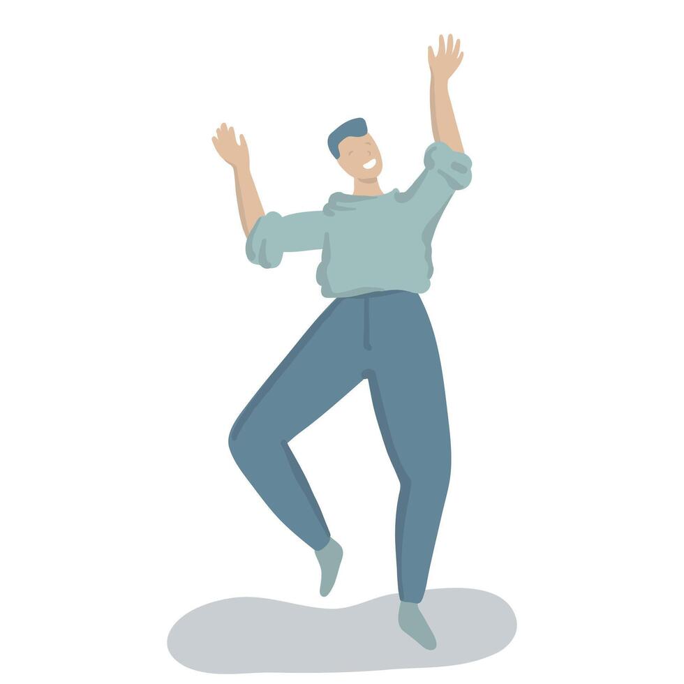 Flat happy people dancing and enjoying life. illustration vector