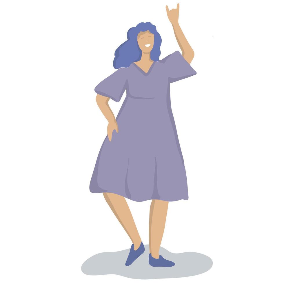 Flat happy people dancing and enjoying life. illustration vector