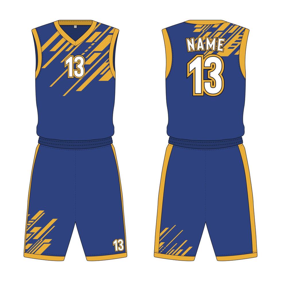 Basketball jersey mockup front and back view vector