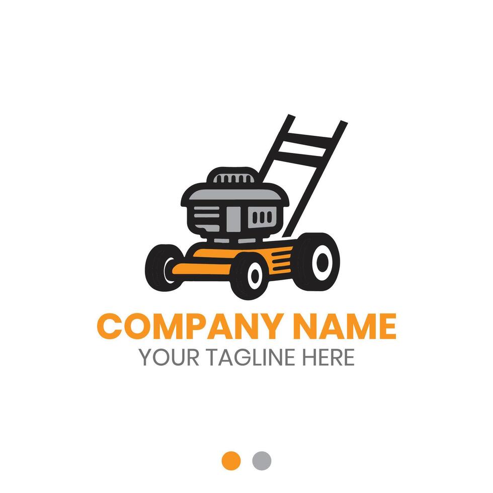 Lawn mower logo design for lawn care service vector