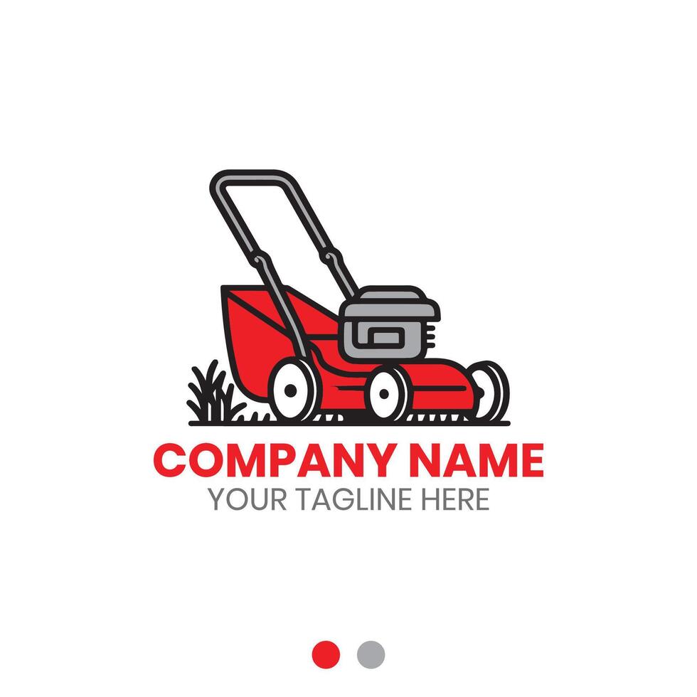 Lawn mower logo design for lawn care service vector
