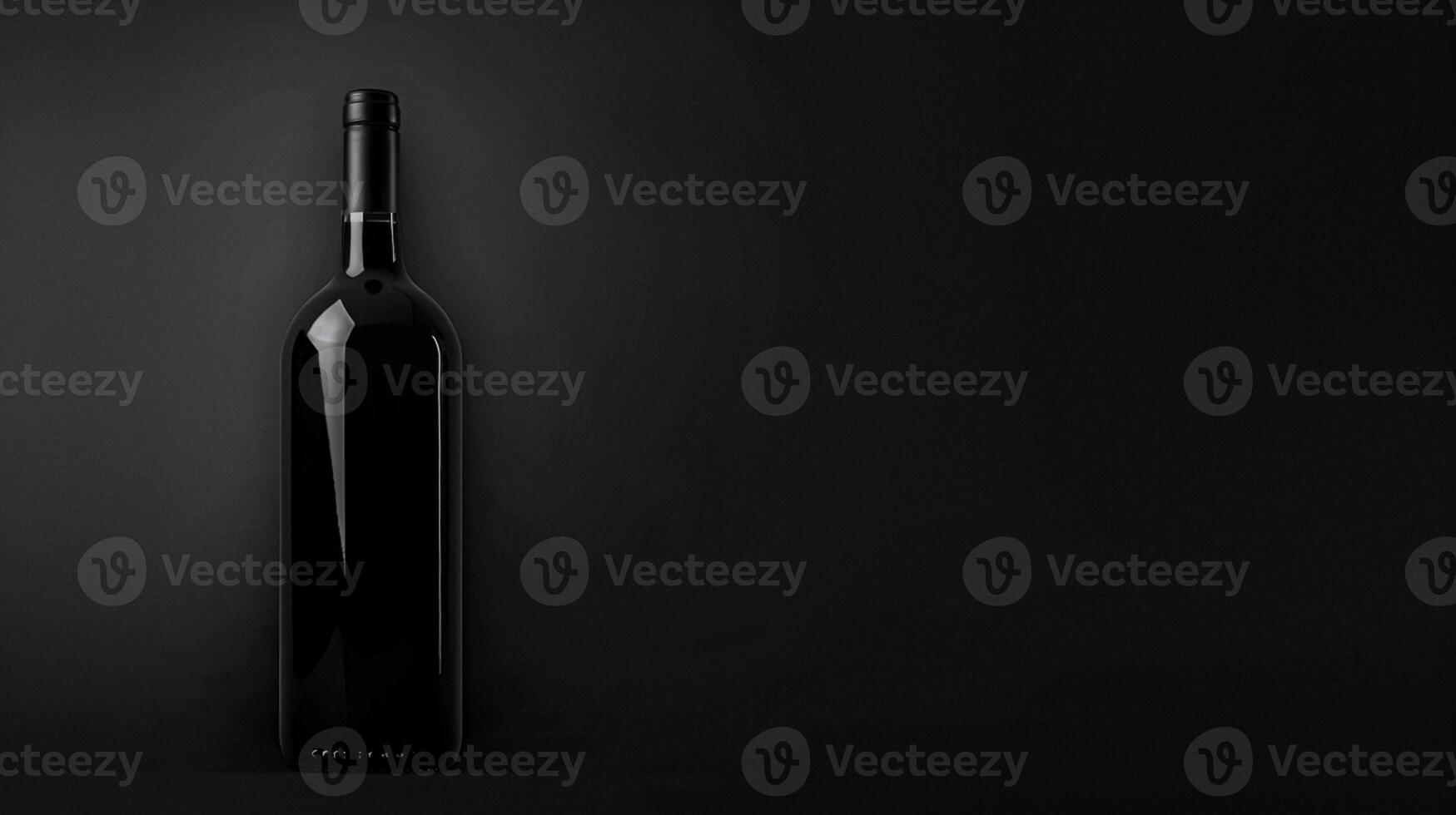 Wine bottle with blank label as winery product with copyspace, luxury and sophistication, perfect for wine enthusiasts and connoisseurs photo