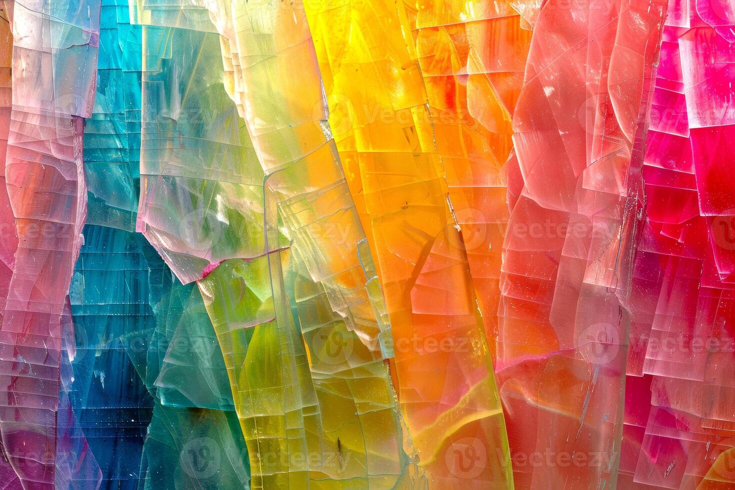 colorful ice fragments, colorful mica, crystal structure colored slices. abstract textured background photo