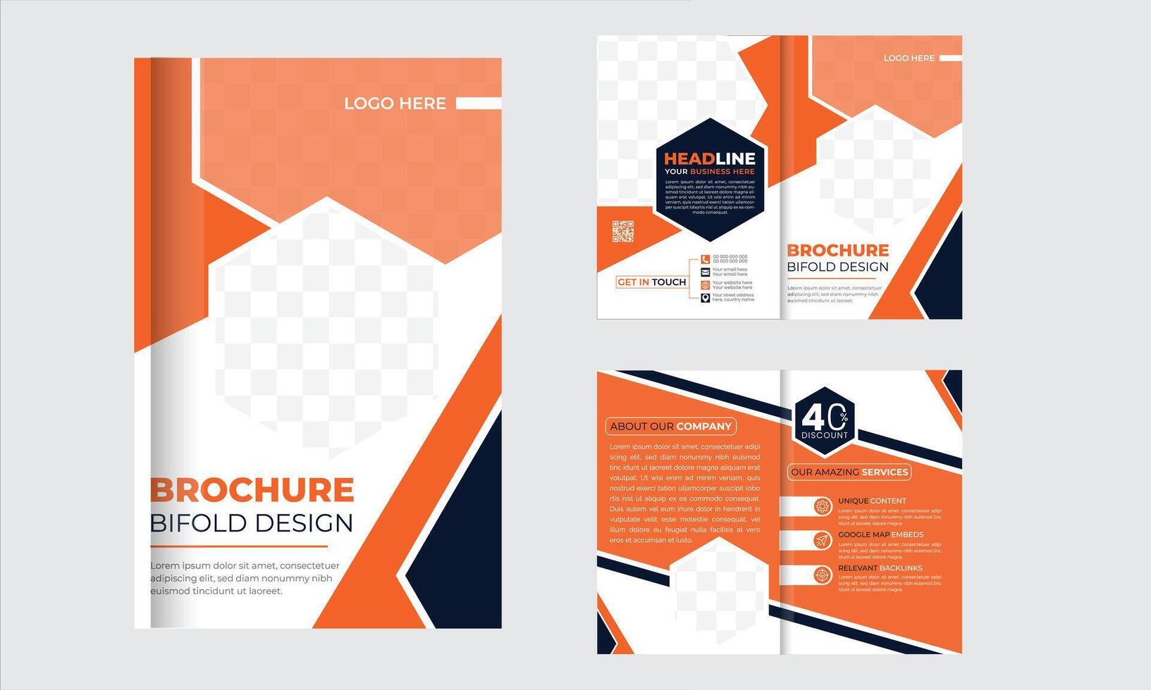 Corporate business presentation guide brochure template, Annual report, minimalist flat geometric business brochure design template, A4 size. vector