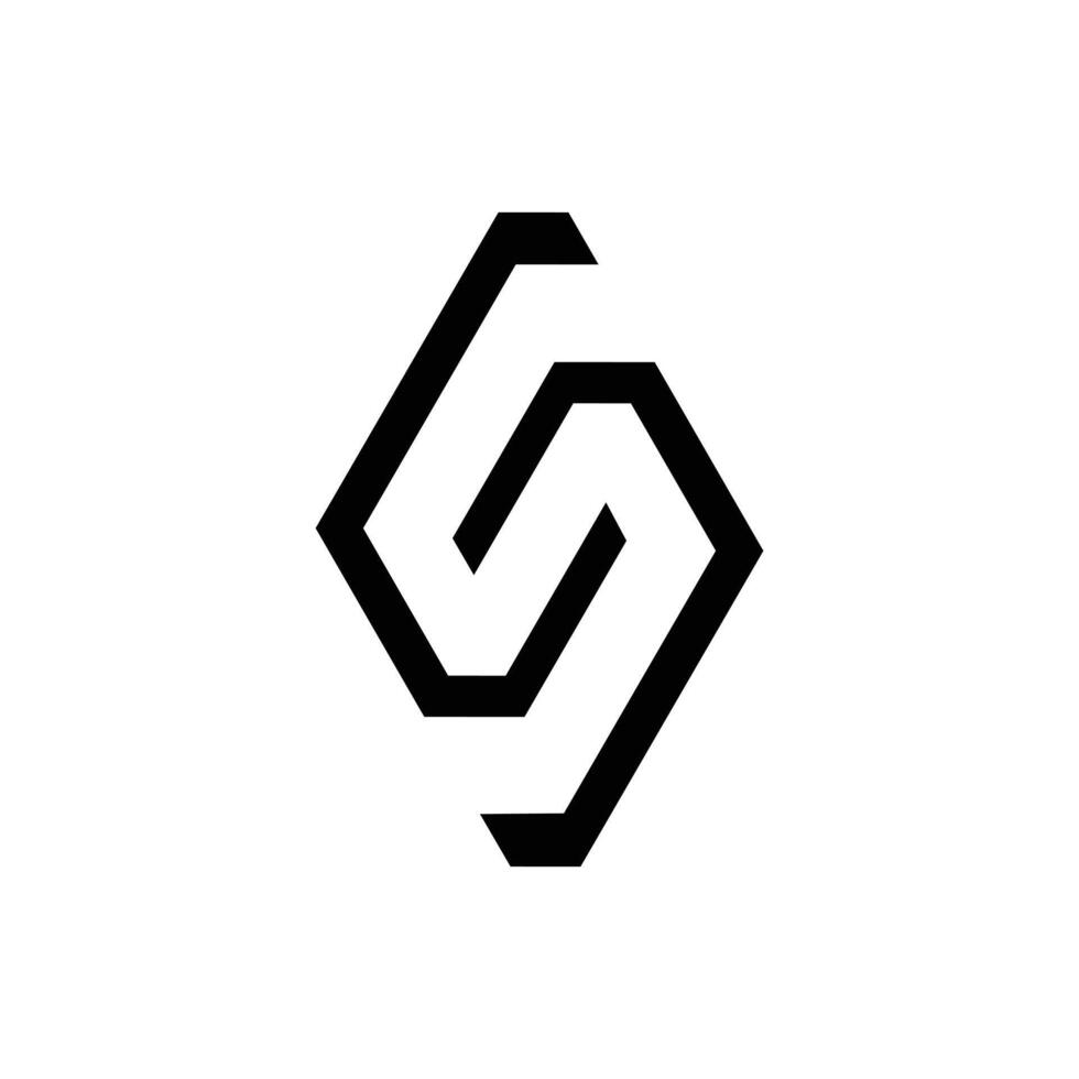 Letter S minimal negative space logo vector