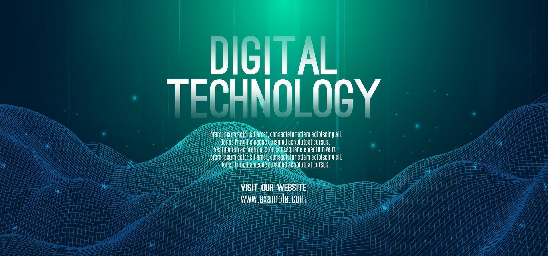 Digital technology speed connect blue green background, cyber nano information, abstract communication, innovation future tech data, internet network connection, Ai big data, line dot illustration 3d vector