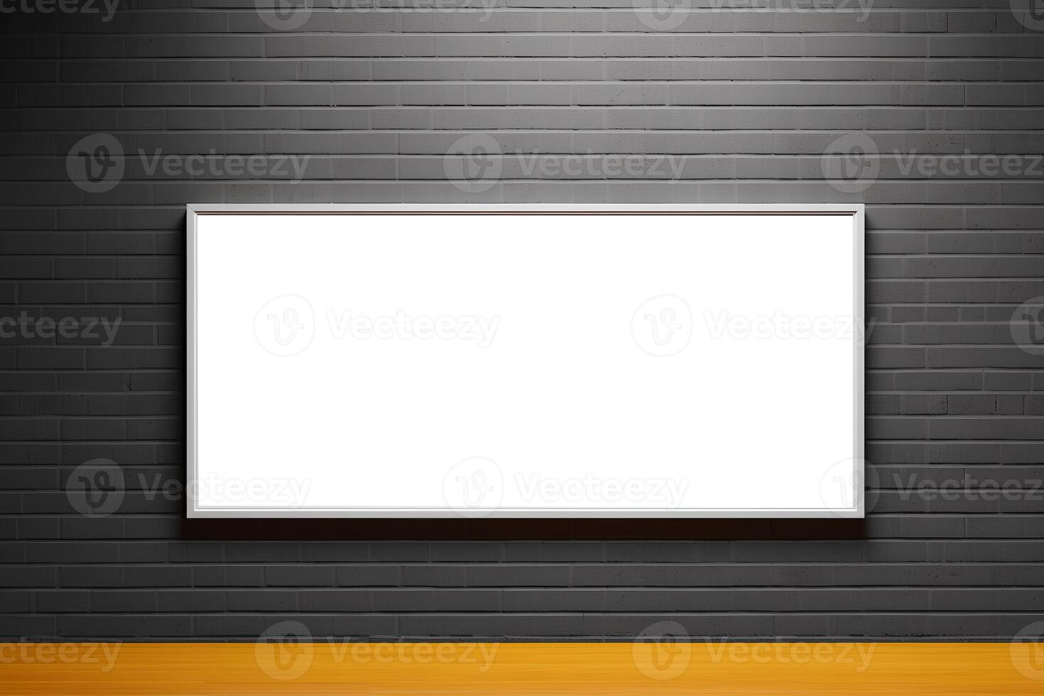 Wall frame mockup blank white screen photo
