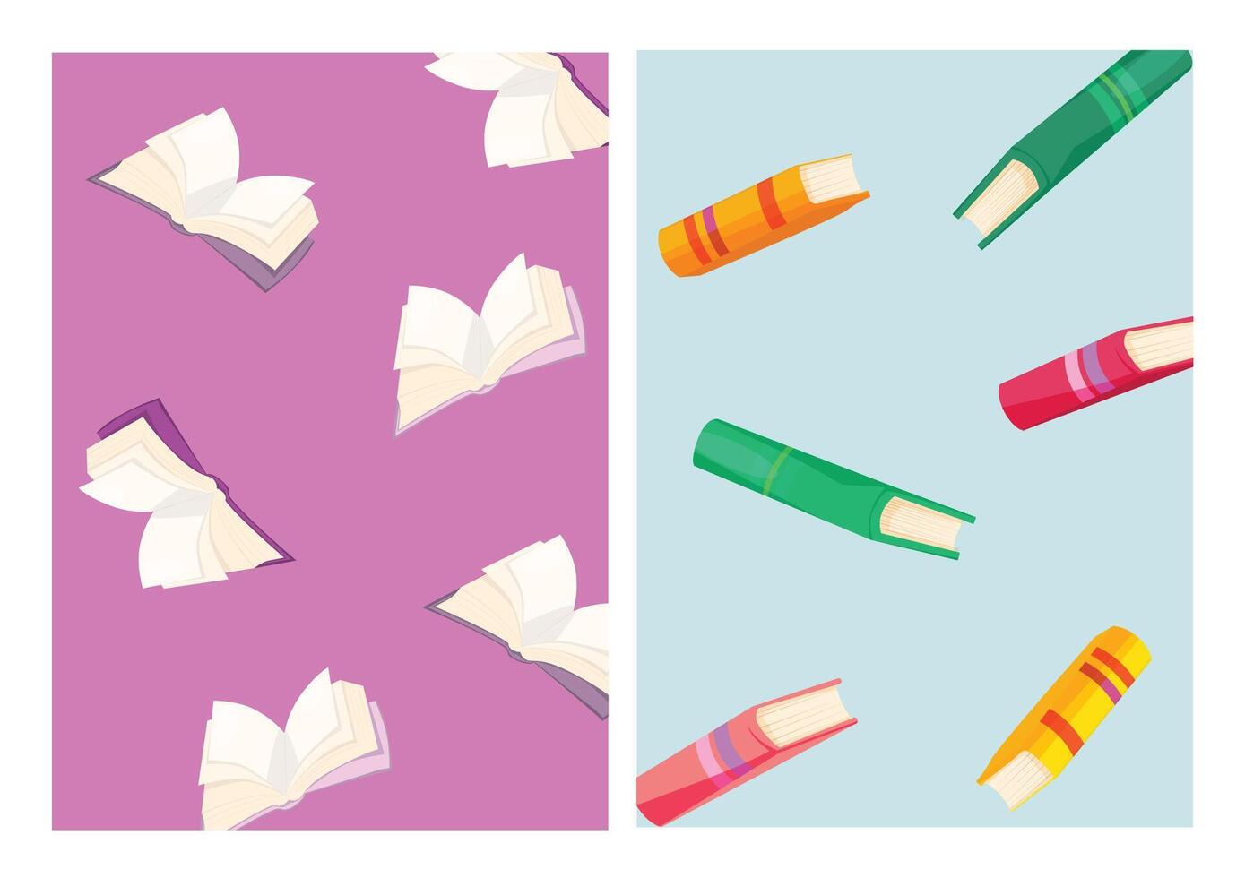 Book set, background, poster illustration vector