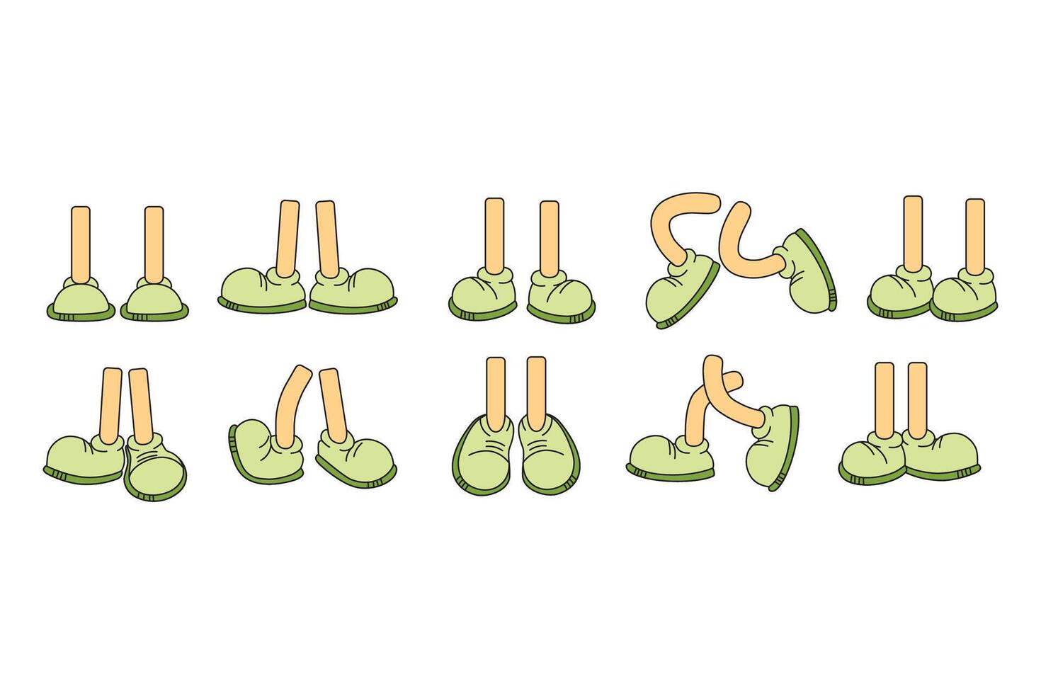 Legs poses set illustration vector
