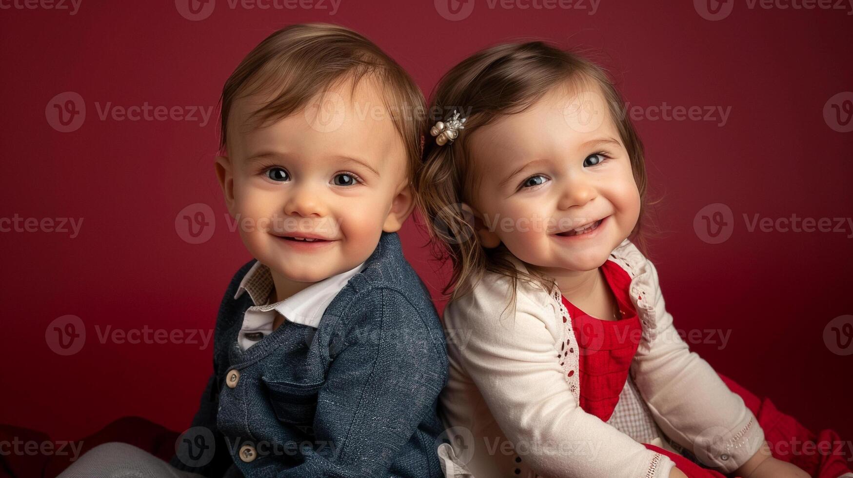Close-up of a child looking and smiling at the camera photo