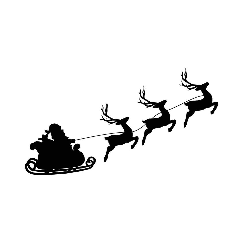 Santa Claus Sleigh Silhouette vector