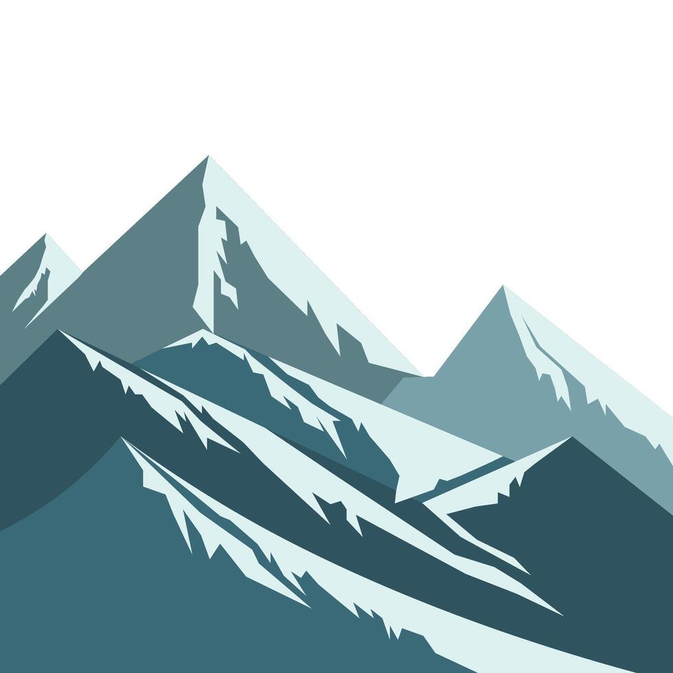 Snow Capped Mountain Illustration vector