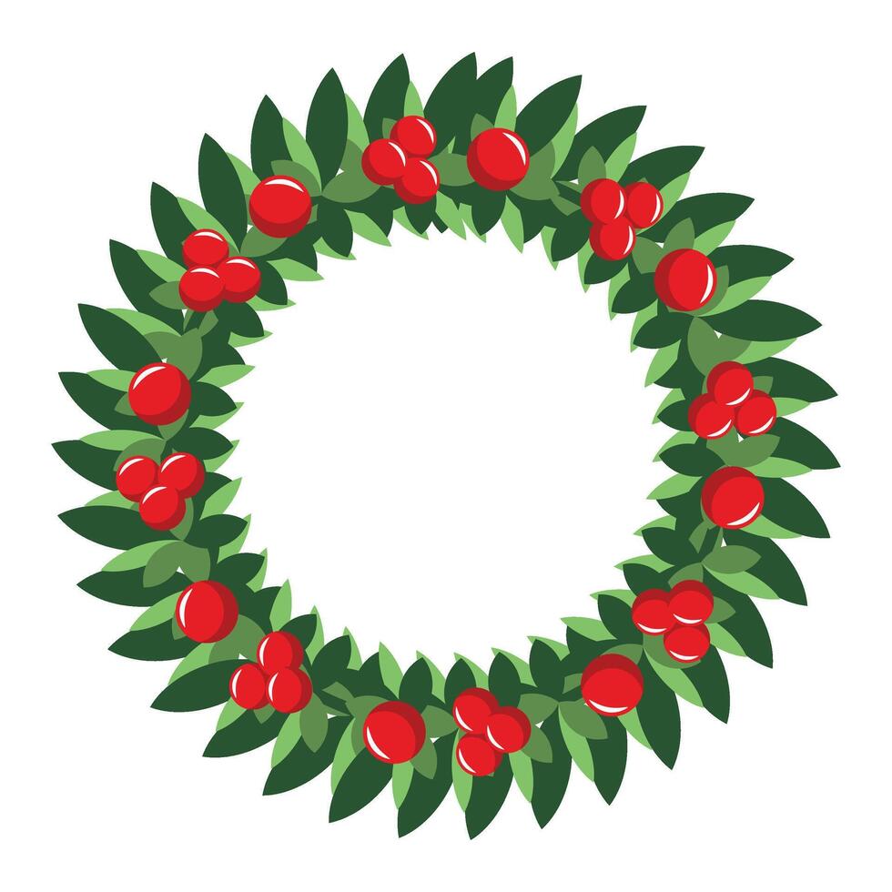 Cricle Christmas Wreath Frame Decoration vector