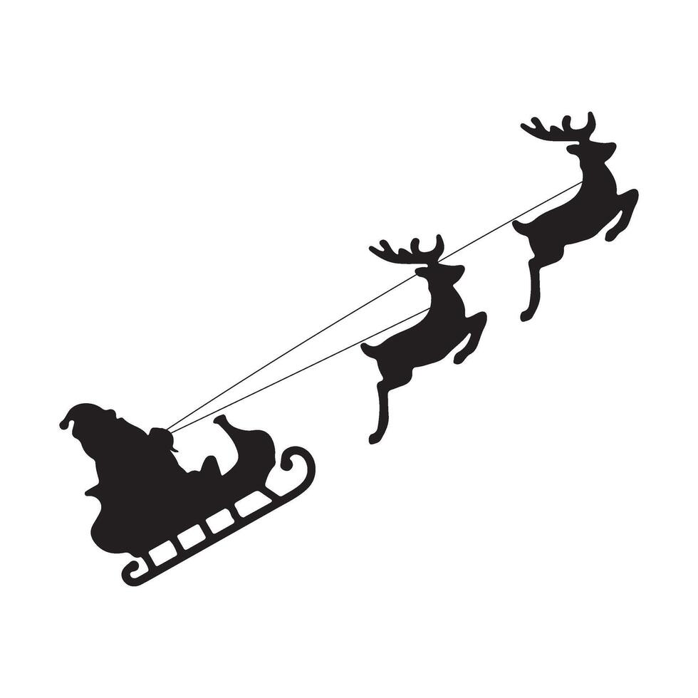 Santa Claus Sleigh Silhouette vector