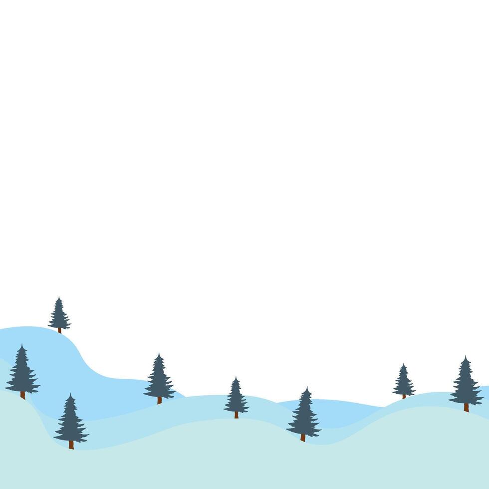 Christmas Tree And Snow Landscape vector