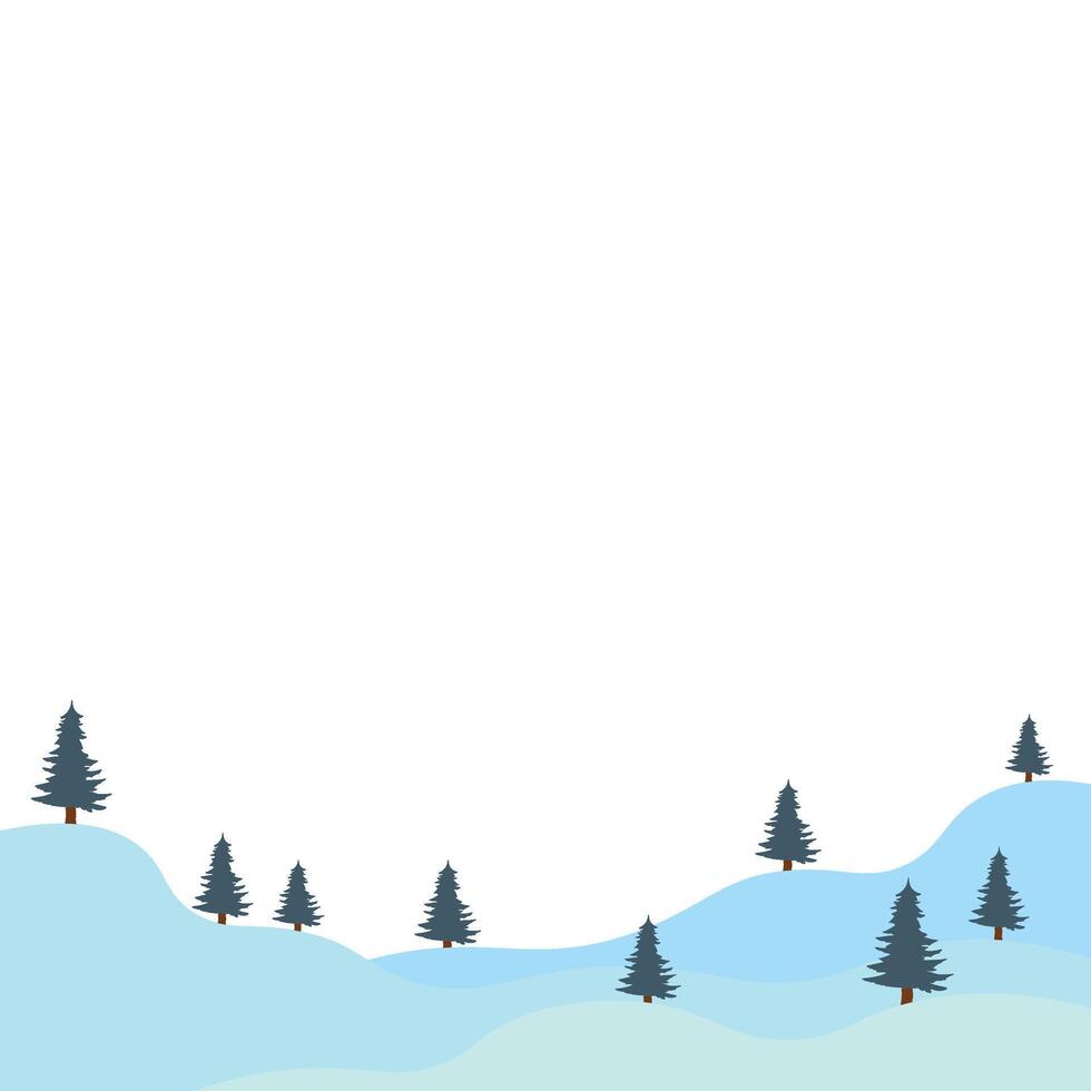 Christmas Tree And Snow Landscape vector