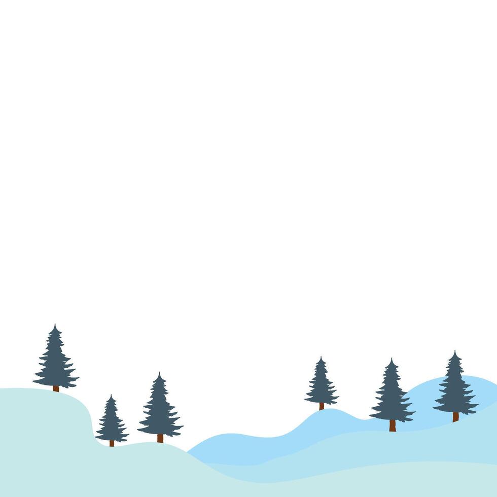 Christmas Tree And Snow Landscape vector