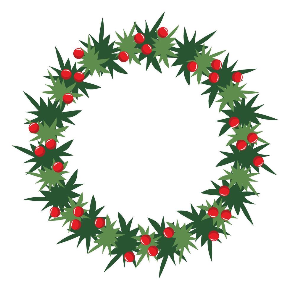 Cricle Christmas Wreath Frame Decoration vector