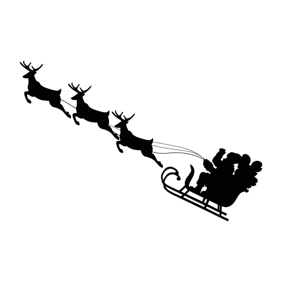 Santa Claus Sleigh Silhouette vector